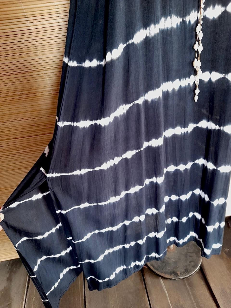 LONG DRESS DIANA Tie Dye Black/ White