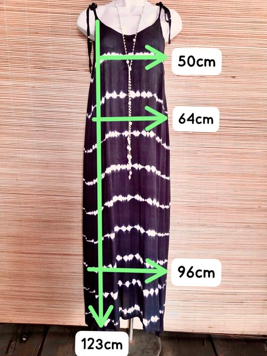 LONG DRESS DIANA Tie Dye Black/ White