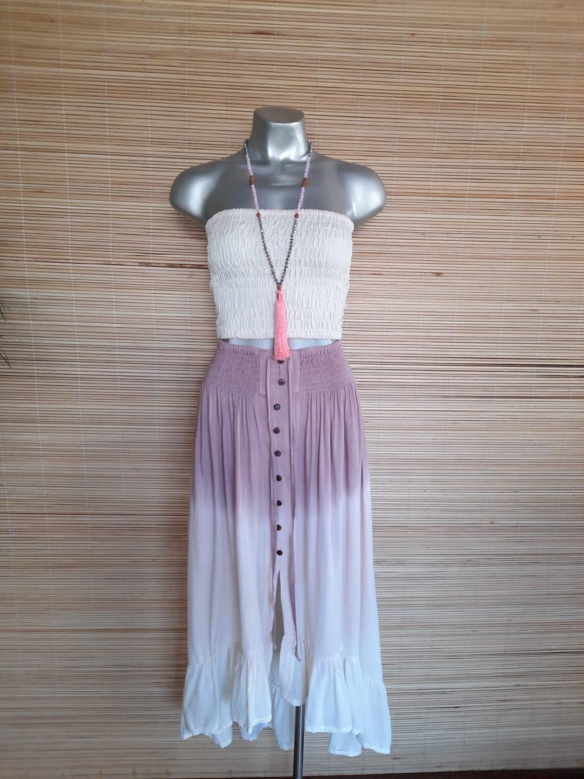 SKIRT KAREN Asymmetric in White, Black and tie Dye