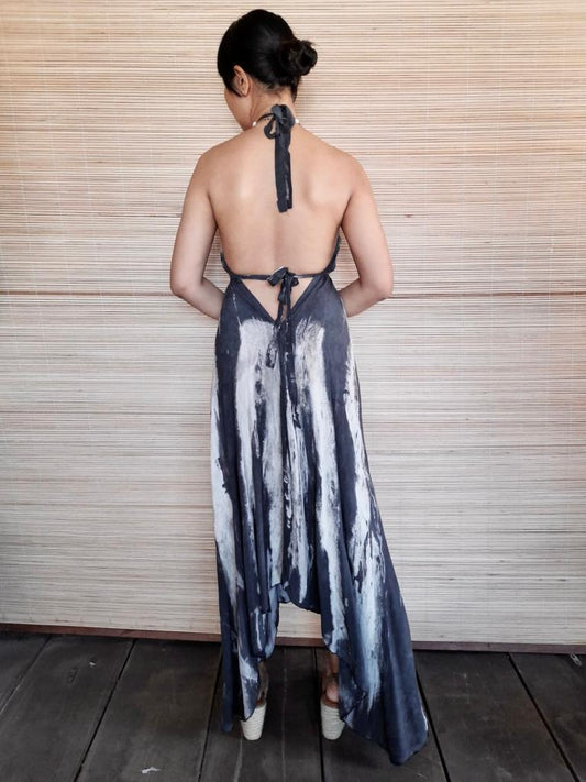 BOHEMIAN LONG DRESS in 9 colors of Tie Dye, Open Back - Lemongrass Bali Boutique