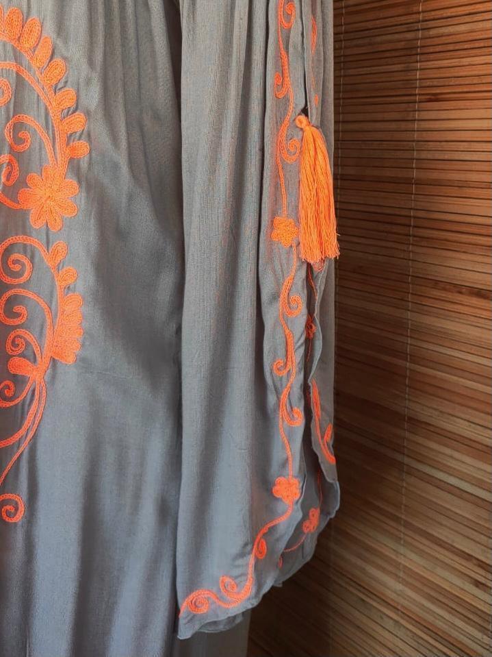 DRESS LILA in Grey/ Coral and Soft Turquoise/ Pink - Lemongrass Bali Boutique