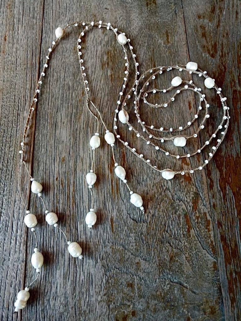 FRESH WATER PEARL NECKLACE Long length - Lemongrass Bali Boutique