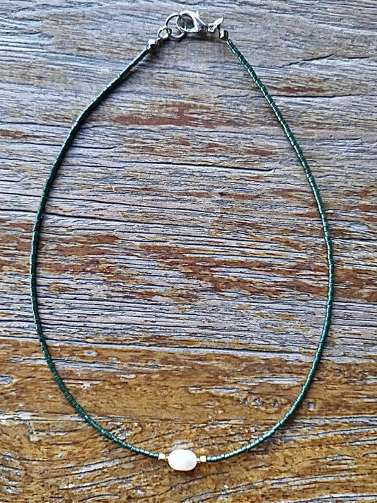 NECKLACE CHOKER Natural Fresh Water Pearl in 4 Colors - Lemongrass Bali Boutique