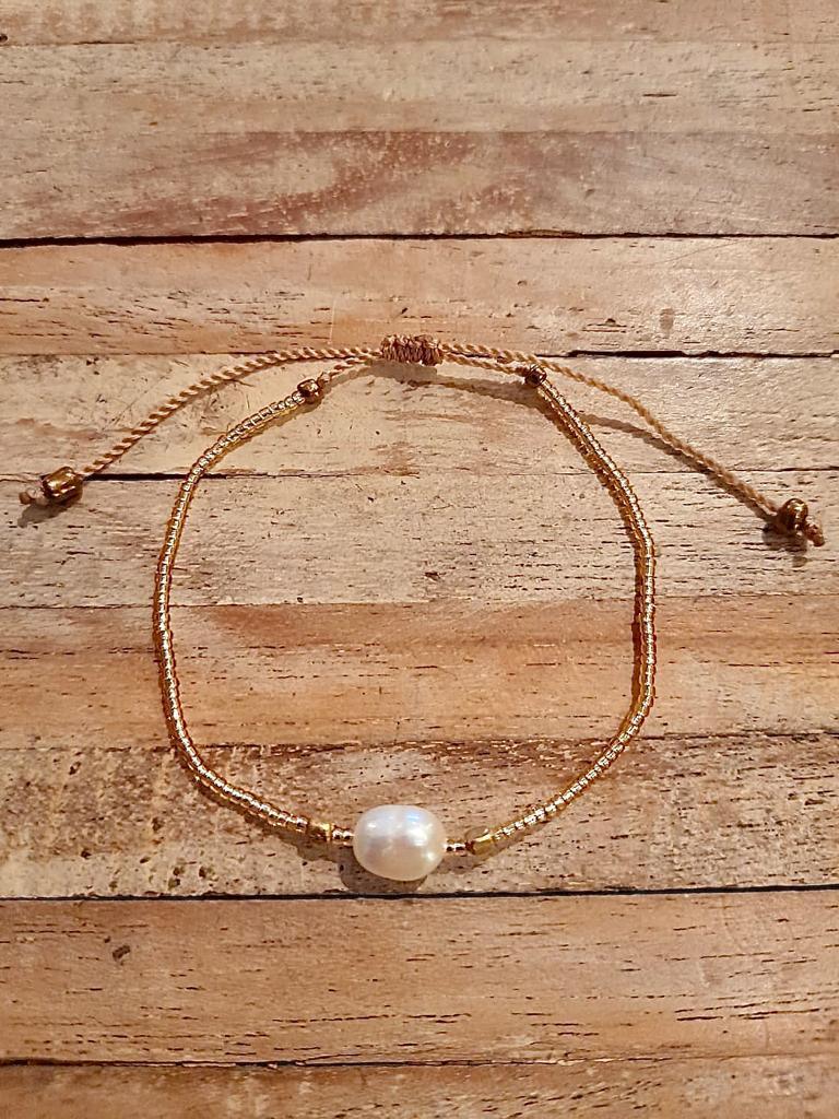 SINGLE WATER PEARL BRACELET Gold - Lemongrass Bali Boutique