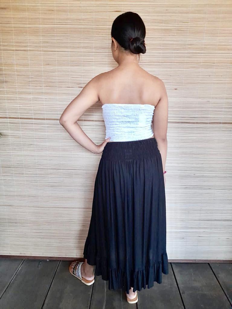 SKIRT KAREN Asymmetric in White, Black and tie Dye - Lemongrass Bali Boutique