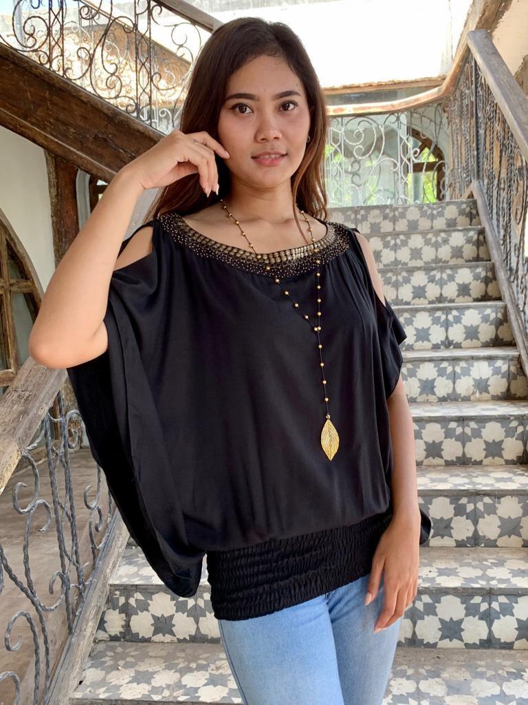 TOP A3 RACE in Black, Charcoal and Navy - Lemongrass Bali Boutique