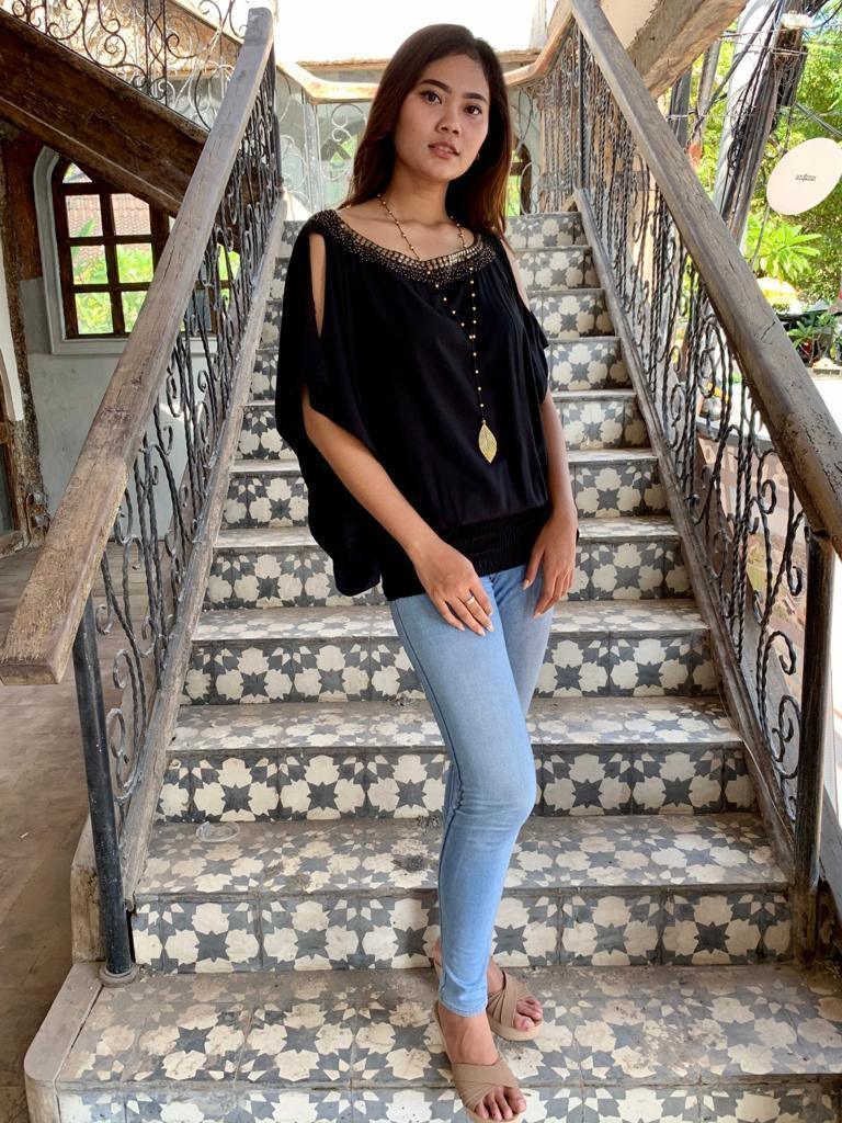 TOP A3 RACE in Black, Charcoal and Navy - Lemongrass Bali Boutique