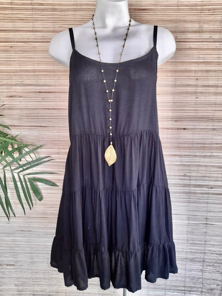 TOP/ DRESS HORIZONTAL Tie Dye and Plain Black, White - Lemongrass Bali Boutique