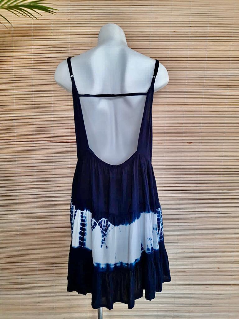 TOP/ DRESS HORIZONTAL Tie Dye and Plain Black, White - Lemongrass Bali Boutique