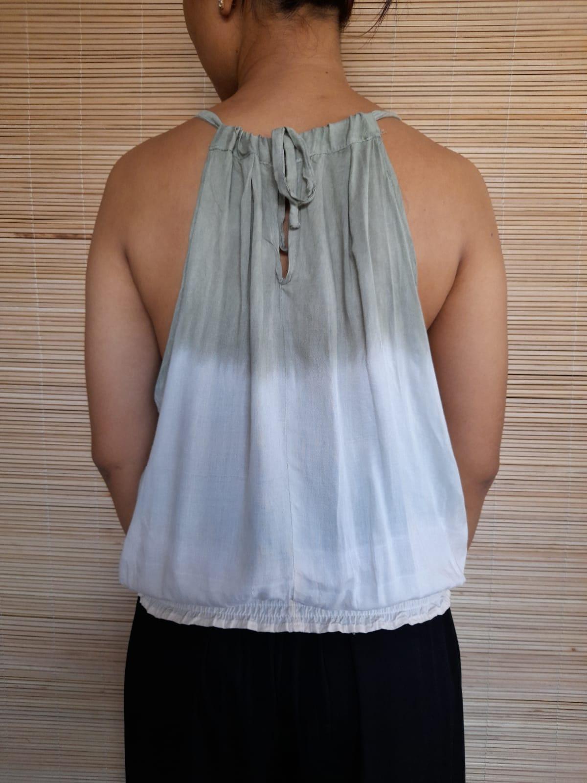 TOP SUZANA New Tie Dye Soft Khaki/ Off Cream - Lemongrass Bali Boutique