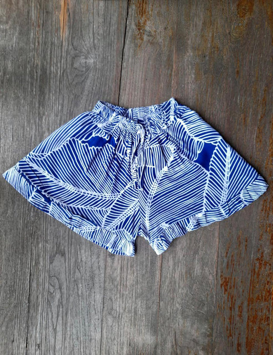 SHORT FROU-FROU in New Print Palm Navy