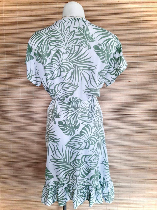 SHORT DRESS KIMONO WRAP in New Palm Green
