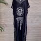 LONG DRESS MOROCCO Grey, Turquoise, Black and Wild Berry