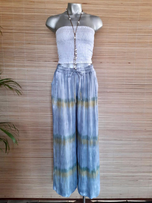 LONG PANT MEGGY New Tie Dye Navy/ Grey/ White and Soft Grey