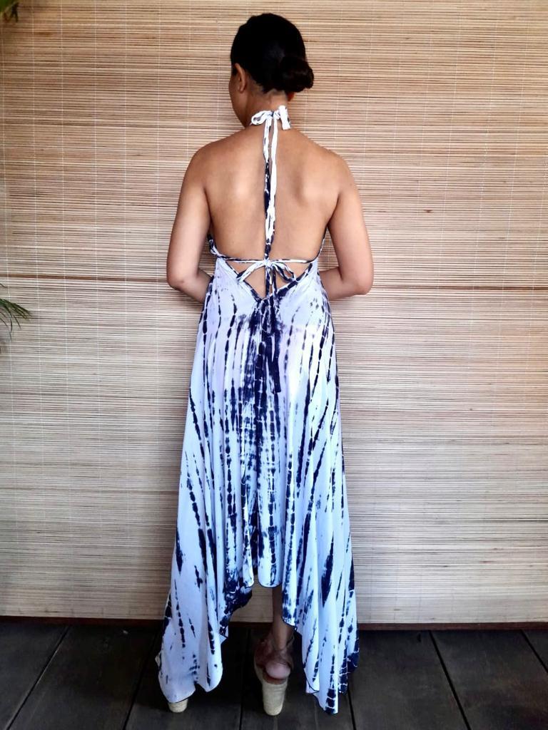 BOHEMIAN LONG DRESS in 9 colors of Tie Dye, Open Back - Lemongrass Bali Boutique