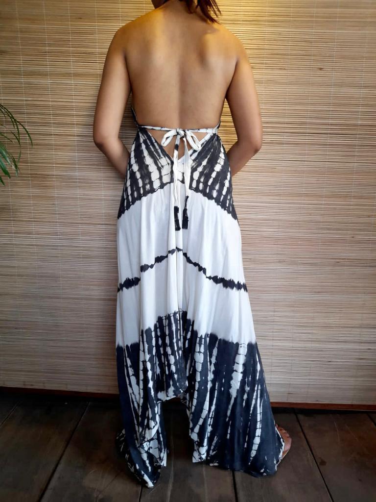 BOHEMIAN LONG DRESS in 9 colors of Tie Dye, Open Back - Lemongrass Bali Boutique