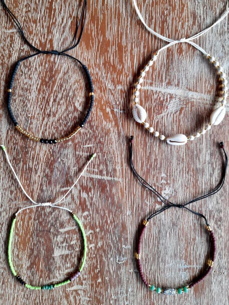 BOHO ANKLET in 6 Styles Colors and Shells - Lemongrass Bali Boutique
