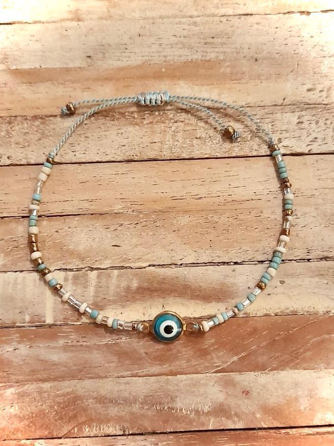 BOHO ANKLET New Aqua Eye - Lemongrass Bali Boutique