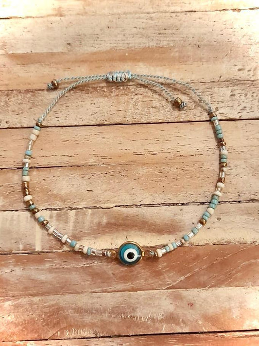 BOHO ANKLET New Aqua Eye - Lemongrass Bali Boutique