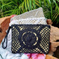 CLUTCH CROCHET in White, Grey and Black, Medium Size. - Lemongrass Bali Boutique