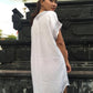 DRESS JASMIN in White and Grey - Lemongrass Bali Boutique