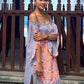 DRESS LILA in Grey/ Coral and Soft Turquoise/ Pink - Lemongrass Bali Boutique