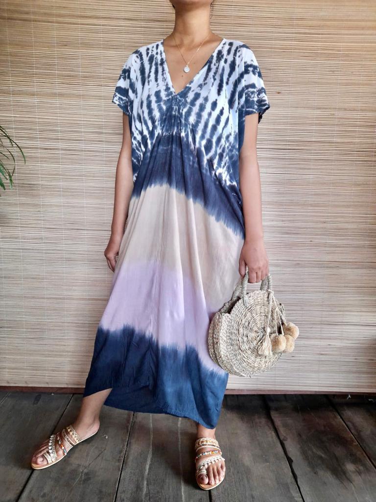 DRESS OASIS in New Tie Dye Blue/ Purple - Lemongrass Bali Boutique