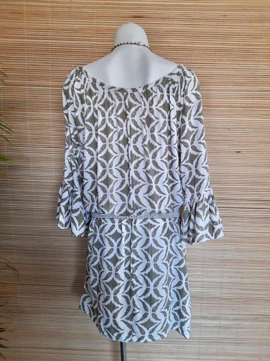 DRESS SOLUNA New Khaki Print - Lemongrass Bali Boutique