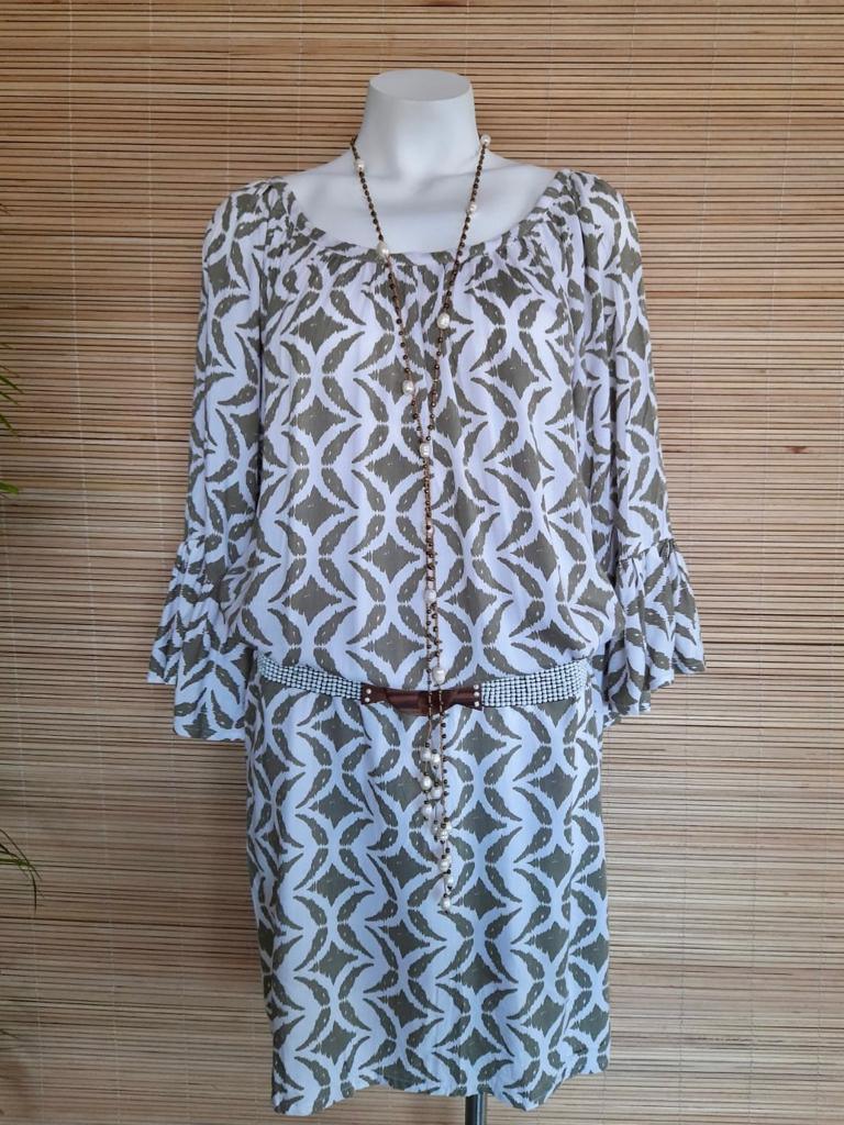 DRESS SOLUNA New Khaki Print - Lemongrass Bali Boutique