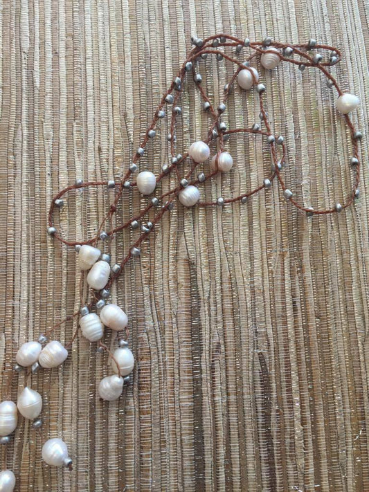 FRESH WATER PEARL NECKLACE Long length - Lemongrass Bali Boutique