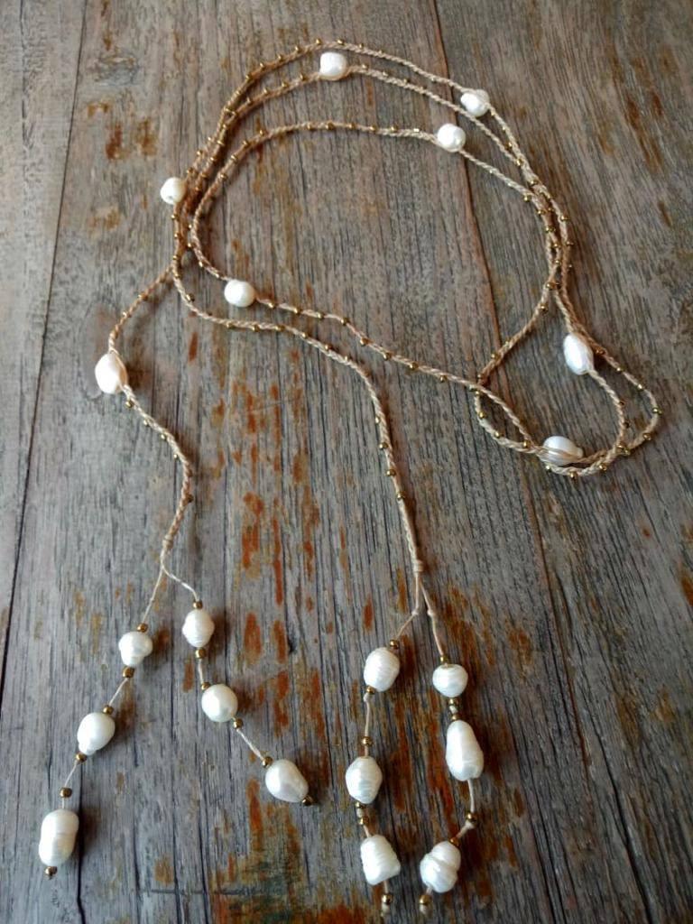 FRESH WATER PEARL NECKLACE Long length - Lemongrass Bali Boutique