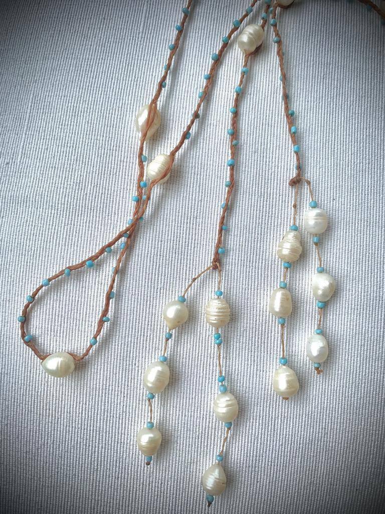 FRESH WATER PEARL NECKLACE Medium Length - Lemongrass Bali Boutique