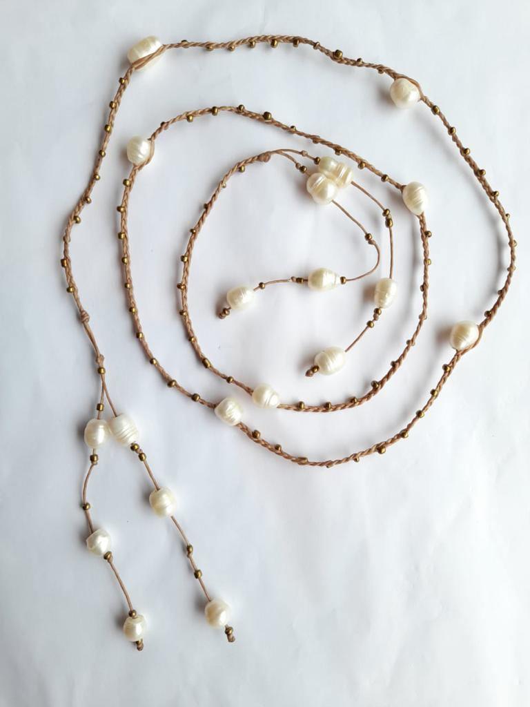 FRESH WATER PEARL NECKLACE Medium Length - Lemongrass Bali Boutique