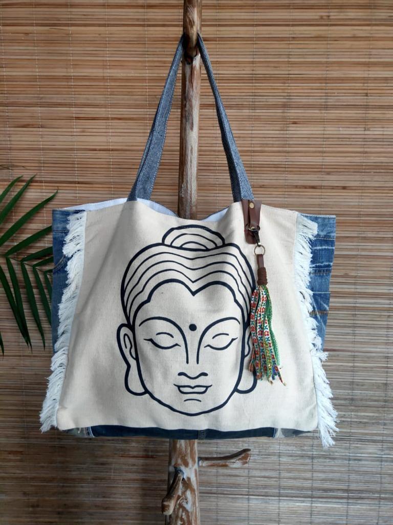 JEANS BAG Buddha Face - Lemongrass Bali Boutique