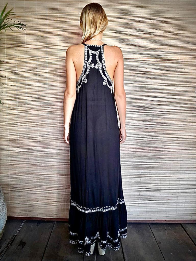 LONG DRESS MAELYS Blush, Black, Mint and Blue - Lemongrass Bali Boutique