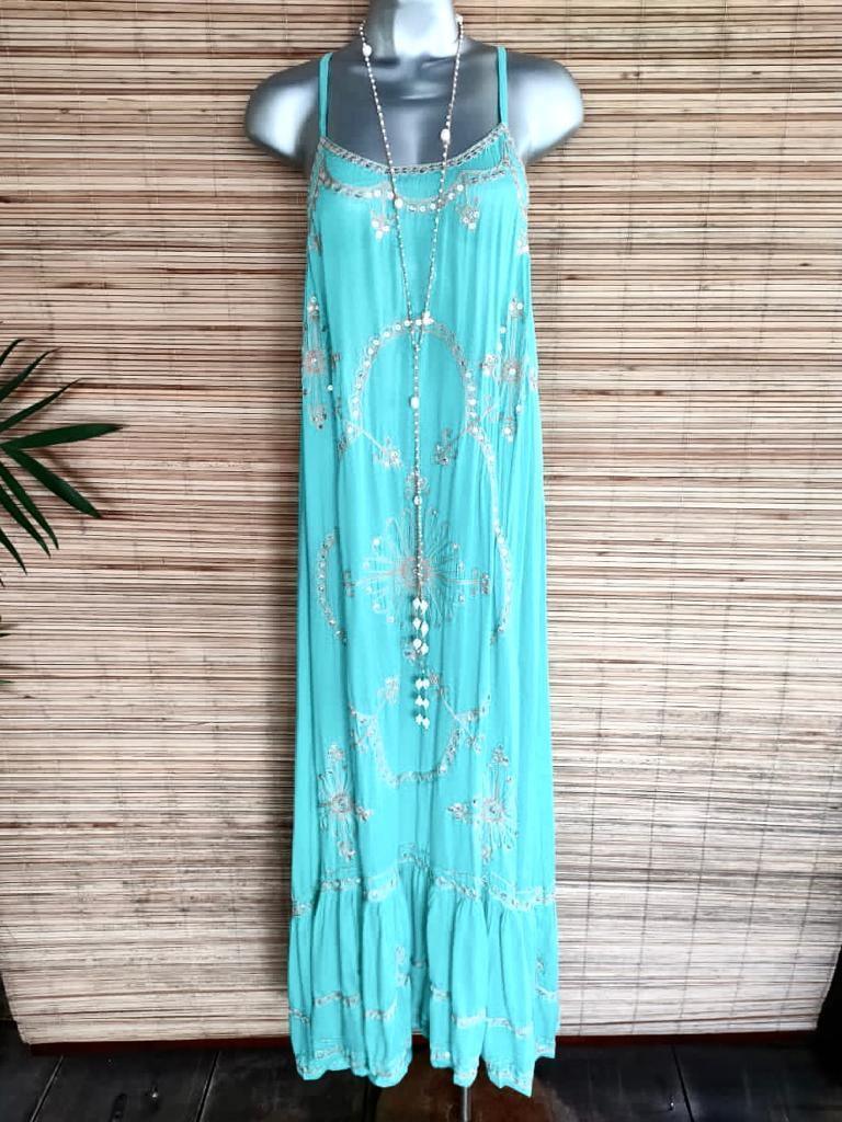 LONG DRESS MAELYS Blush, Black, Mint and Blue - Lemongrass Bali Boutique