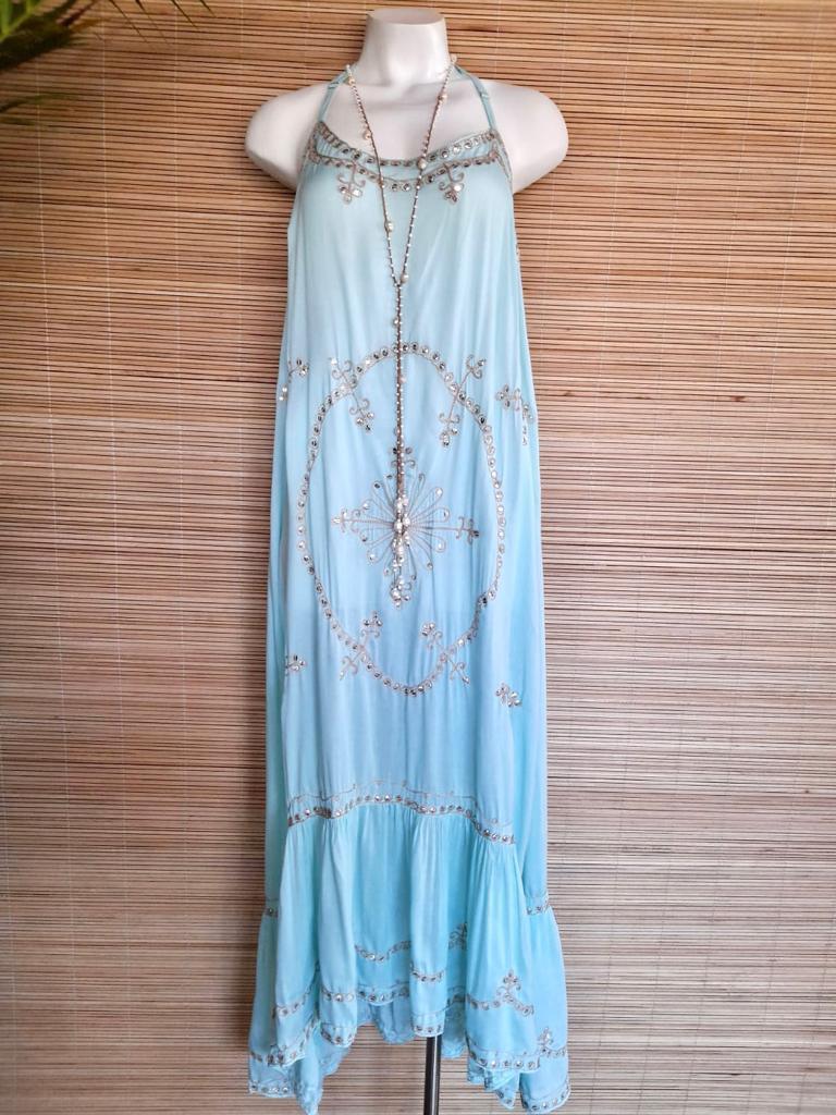 LONG DRESS MAELYS Blush, Black, Mint and Blue - Lemongrass Bali Boutique