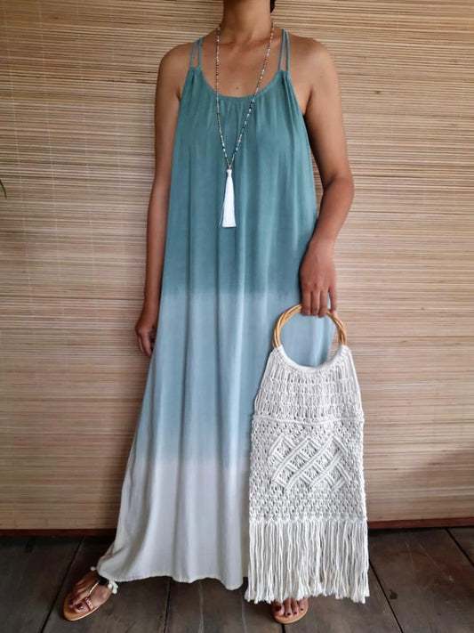 LONG DRESS ROSE in New Tie Dye Emerald/ Sand and 3 other colors - Lemongrass Bali Boutique