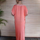 LONG DRESS TUNIS New Coral/ Embroidery Soft Turquoise - Lemongrass Bali Boutique