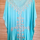 LONG DRESS TUNIS New Turquoise Embroidery - Lemongrass Bali Boutique