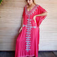 LONG DRESS TUNIS Raspberry, Turquoise and Coral - Lemongrass Bali Boutique