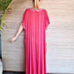 LONG DRESS TUNIS Raspberry, Turquoise and Coral - Lemongrass Bali Boutique