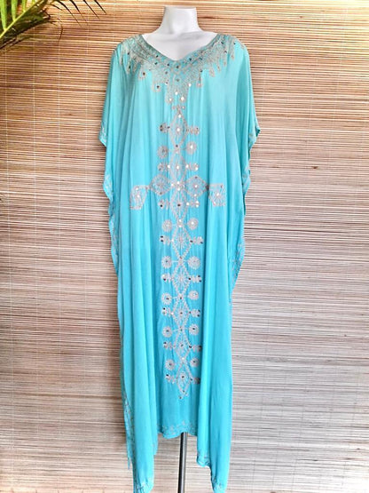 LONG DRESS TUNIS Raspberry, Turquoise and Coral - Lemongrass Bali Boutique