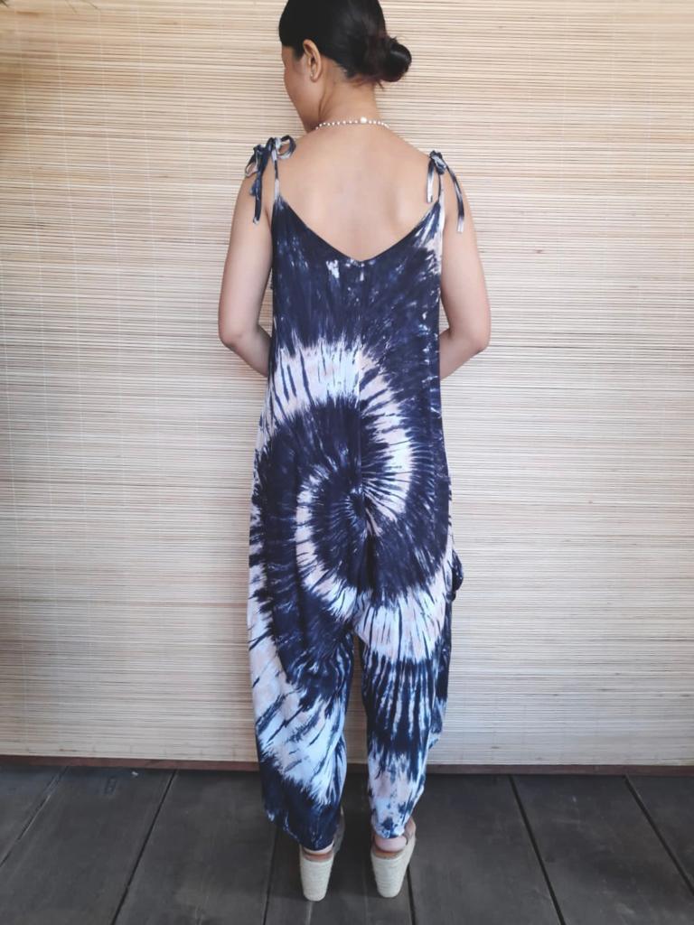 LONG JUMPER TESSA New Tie Dye Batik/ Black/ White/ Beige - Lemongrass Bali Boutique