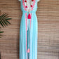 LONG KAFTAN EDEN in Grey and Turquoise - Lemongrass Bali Boutique