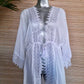 LONG KAFTAN LACE White and Black - Lemongrass Bali Boutique