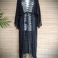 LONG KAFTAN LACE White and Black - Lemongrass Bali Boutique