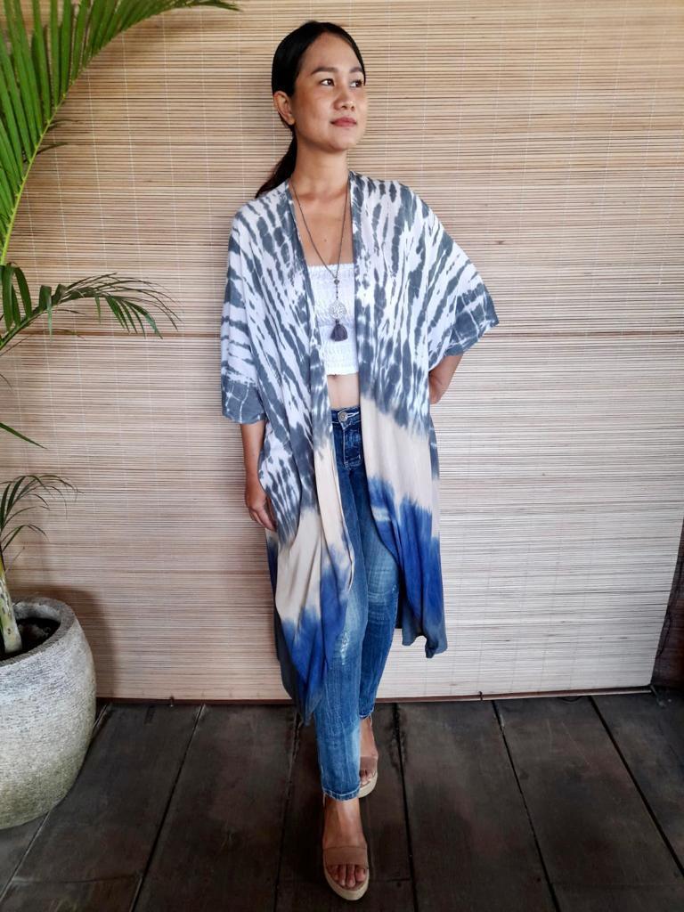 LONG KAFTAN TIE DYE in 9 Colors - Lemongrass Bali Boutique