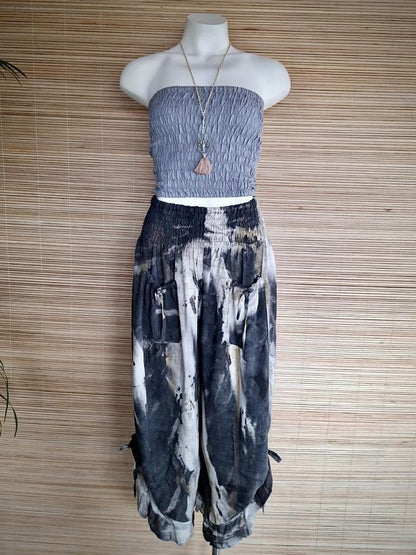 PANT KRISHNA New Tie Dye Black/ Sand - Lemongrass Bali Boutique