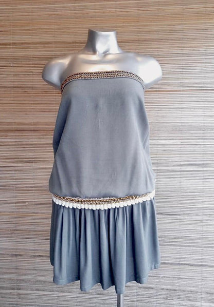 SHORT DRESS ABC in Black and Grey - Lemongrass Bali Boutique
